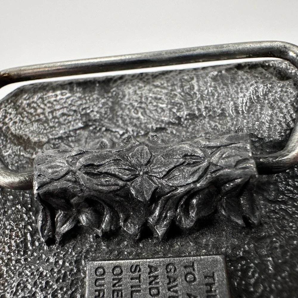VTG Belt Buckle POW MIA Z-52/A Bergamot USA‎ Pewter 1970s You Are Not Forgotten